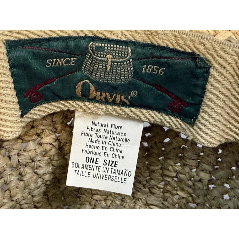 Orvis Straw Hat Womens Fedora Bucket Brim Fishing Beach Hiking Sun Protection 7
